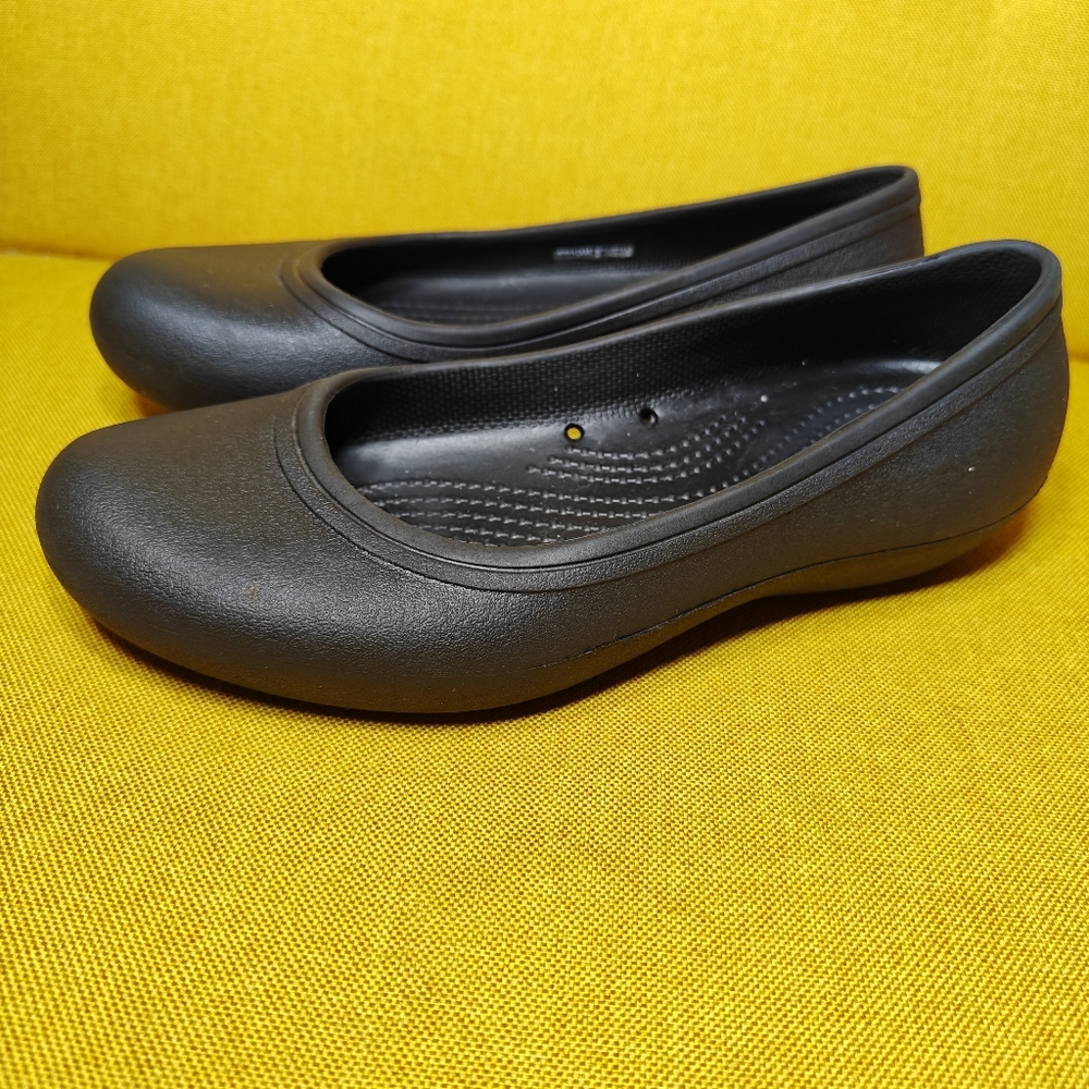 CROCS Kadee Casual Black Slip On Ballet Flats Sandals Womens Size 6 - Picture 2 of 9
